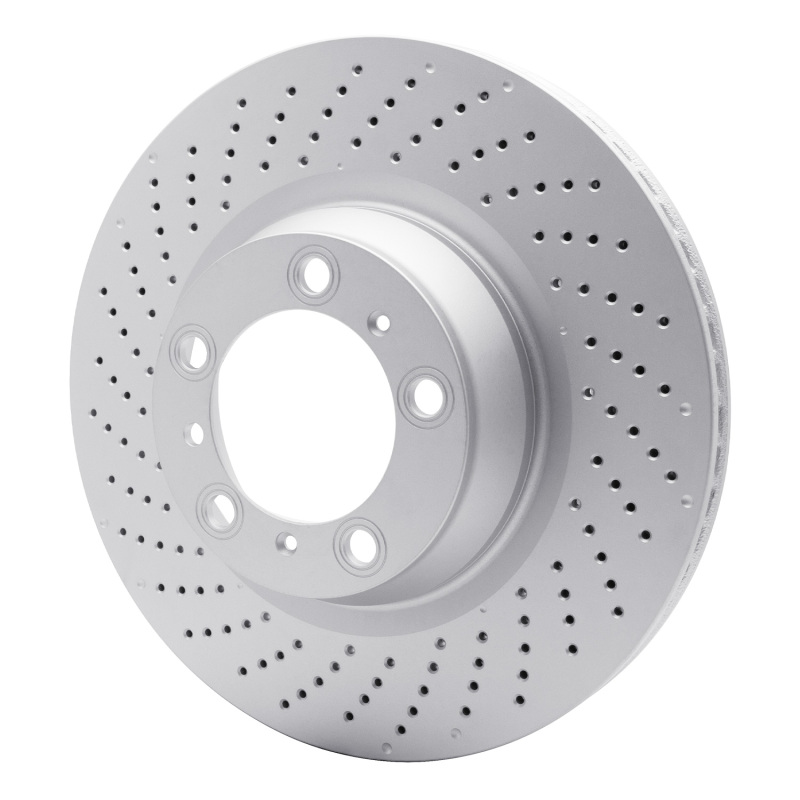 Porsche 911 Brake Rotor (1) - Left Rear - R1 Concepts - GeoSPEC Coated Rotor - Drilled - `07-`13
